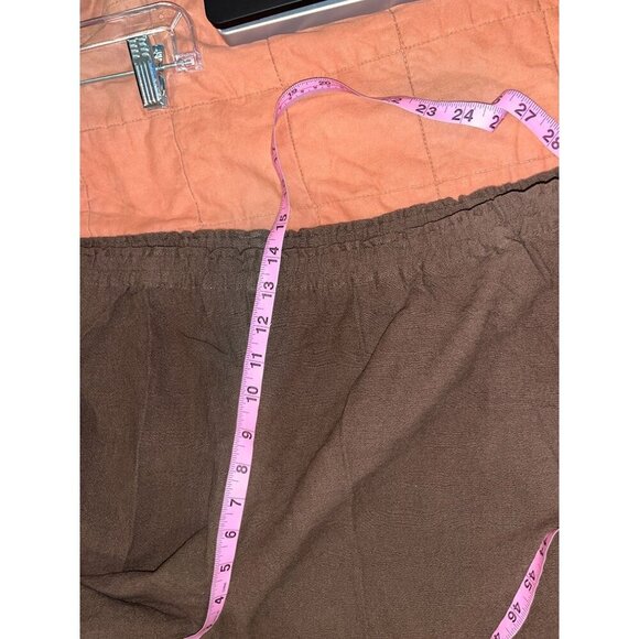 Soft Surroundings Brown Wide-Leg Elastic Waist Pants 100% Cotton Women's 3XP - Picture 7 of 9